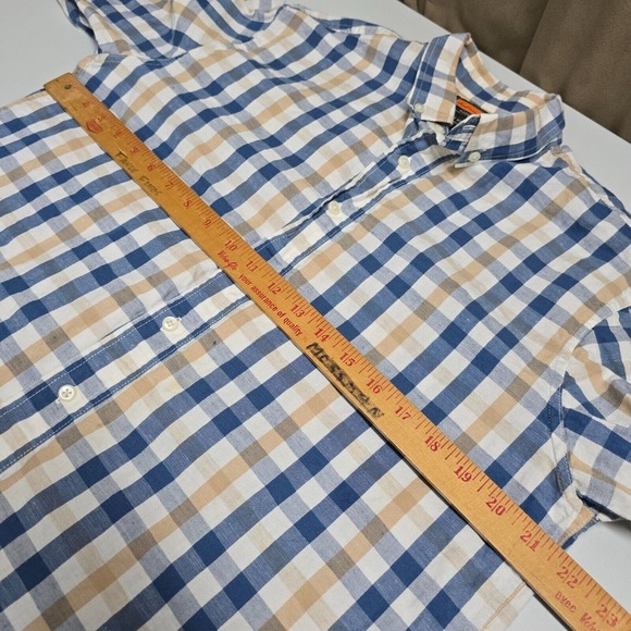 Ball and Buck Scout Shirt Mens Large Blue Gingham Cotton Plaid Heritage USA - Picture 9 of 12